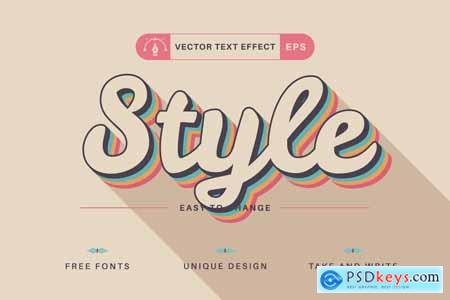 Simple Retro - Editable Text Effect, Font Style
