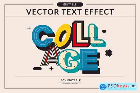 Collage Vector Editable Text Effect