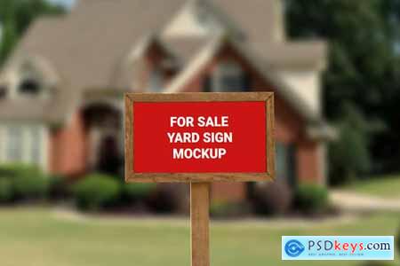 Wooden Real Estate Sign Mockup