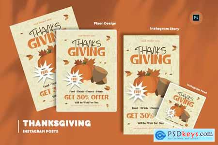 Ronal Thanksgiving Day Flyer Template