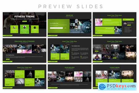 Dark Trendy Fitness PowerPoint Template