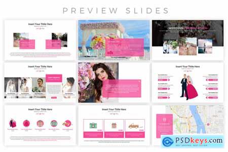 White Pink Wedding PowerPoint Template