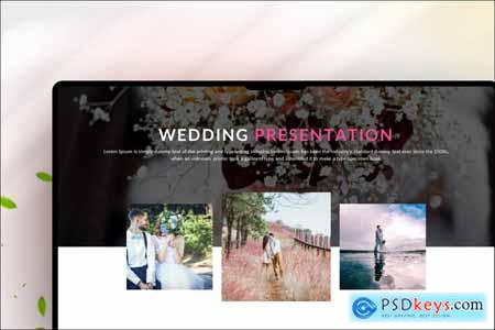White Pink Wedding PowerPoint Template