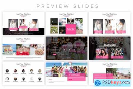 White Pink Wedding PowerPoint Template