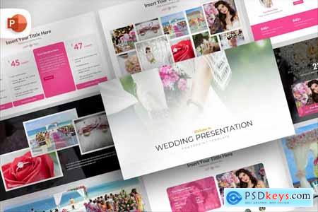 White Pink Wedding PowerPoint Template