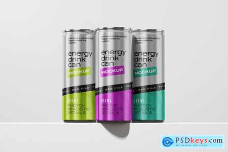 Energy Drink Can Mockup Set