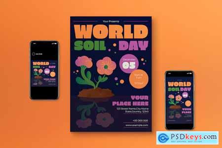 Orange Gradient World Soil Day Flyer Set