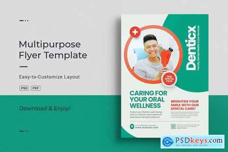 Dental Healthcare Service A4 Flyer Design Template