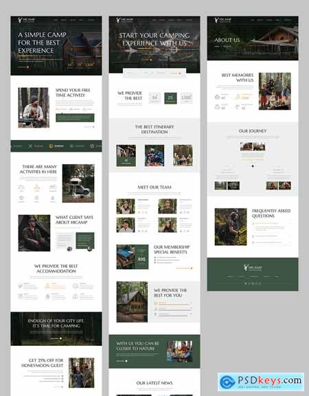 Camping Ground Website UI Template for Figma