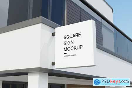 Square Sign Mockup