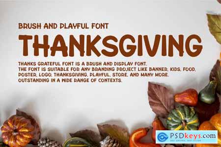 Thanks Grateful - Thanksgiving Font