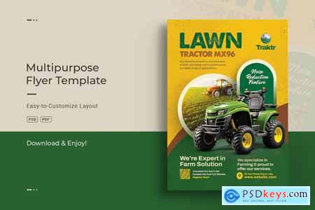 Lawn Tractor A4 Flyer Design Template