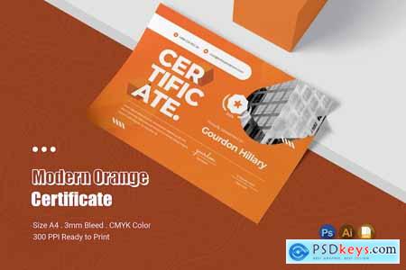 Modern Orange Certificate