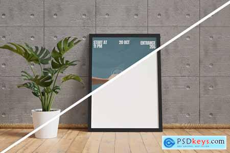 Realistic Standing Poster Mockup