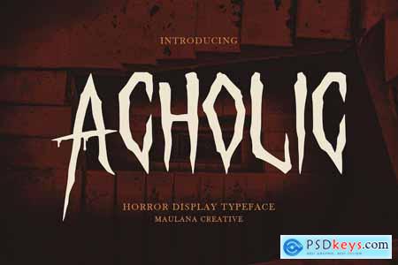 Acholic Horror Display Typeface