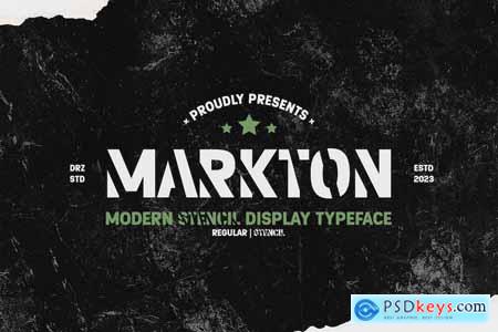 Markton  Modern Stencil Typeface