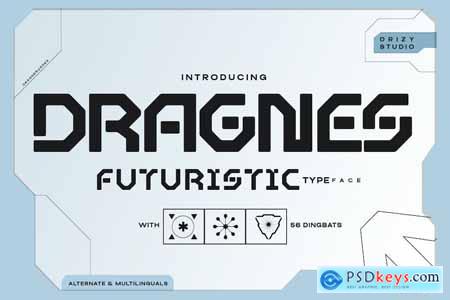 Dragnes - Futuristic Sci-fi Font
