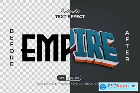 Empire 3D Editable Text Effect Curved Style