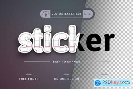 Paper Sticker Editable Text Effect