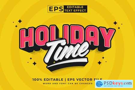 Holiday Time 3d Vector Editable Text Effect