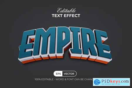 Empire 3D Editable Text Effect Curved Style