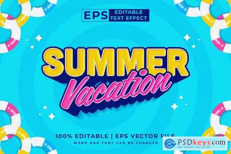 Summer Vacation 3d Vector Editable Text Effect
