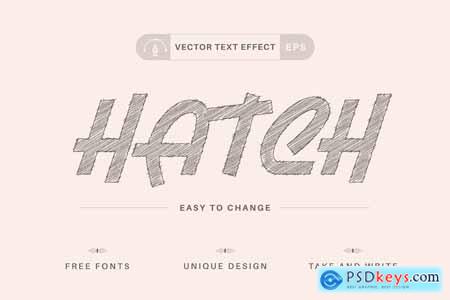 Hatching Pencil - Editable Text Effect, Font Style