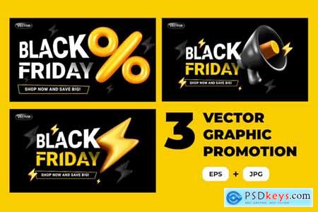 Black Friday Sale Vector Set