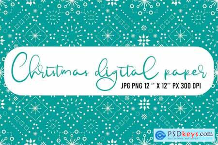 Azure pattern with Christmas ornaments