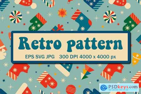 Blue pattern with Christmas symbols