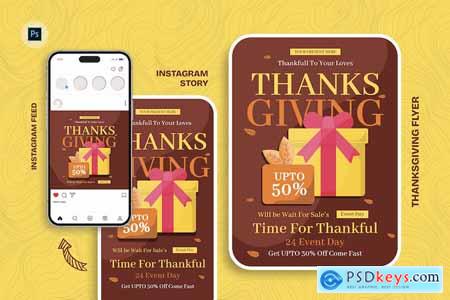 Pilgrim Thanksgiving Day Flyer Template