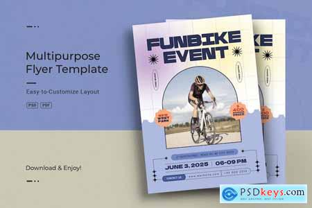 Funbike Cycling Event A4 Flyer Design Template