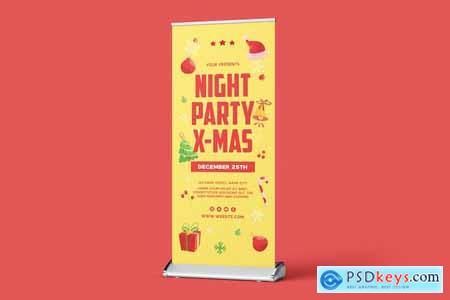 Night Party X-mas Roll Up Banner