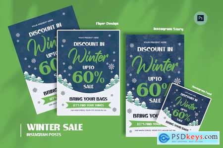 Morial Winter Sale Day Flyer Template