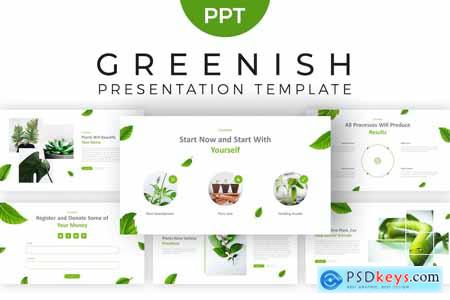 Clean Greenish PowerPoint Template