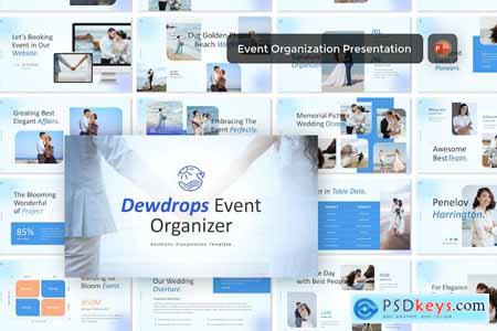Dewdrops Event Organizer Aesthetic PowerPoint
