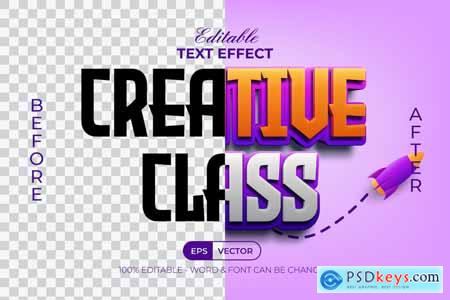 3D Editable Text Effect Creative Class Style