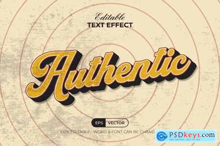 Authentic Text Effect Vintage Style