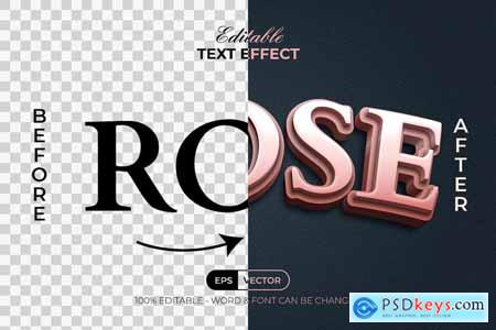 Rose 3D Text Effect Style