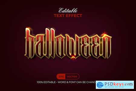 Halloween Text Effect Red Gold Style