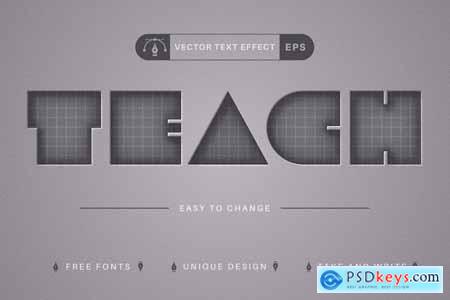 Teach - Editable Text Effect, Font Style