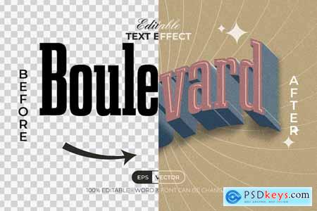 Vintage Text Effect Wave Style