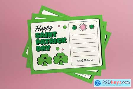 Green Retro Saint Patrick Greeting Card