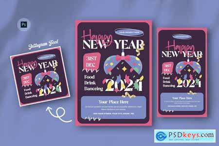 Vextor New Year Day Flyer Template