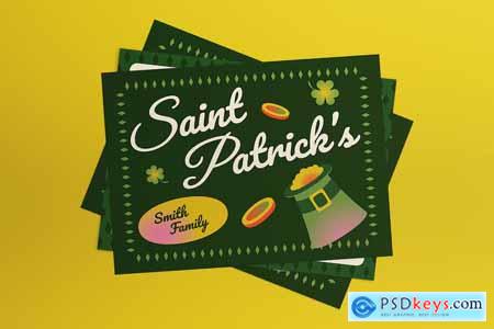 Green Gradient Saint Patrick Greeting Card NSVUKR8