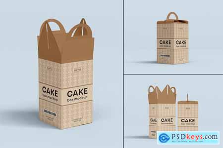 Pastry Cake Box Packaging Mockup Set