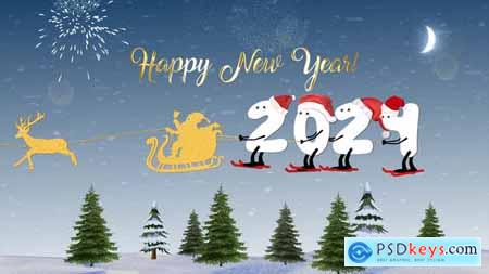 New Year Cartoon Skier After Effects 49409458