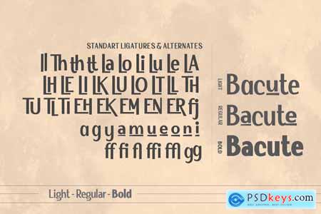 Bacute Display Sans Typeface
