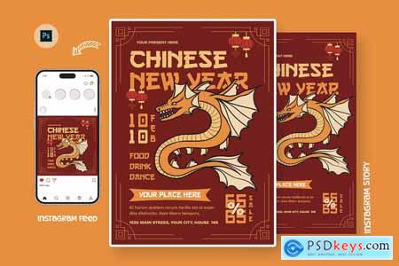 Dragon Chinese New Year Day Flyer Template