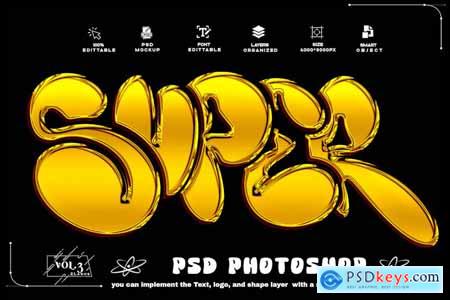 Super Golden Text Effect Photoshop PSD